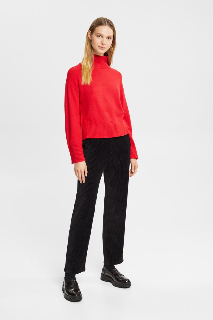 Pullover mit Mock-Neck aus Baumwollgemisch, LENZING™ ECOVERO™