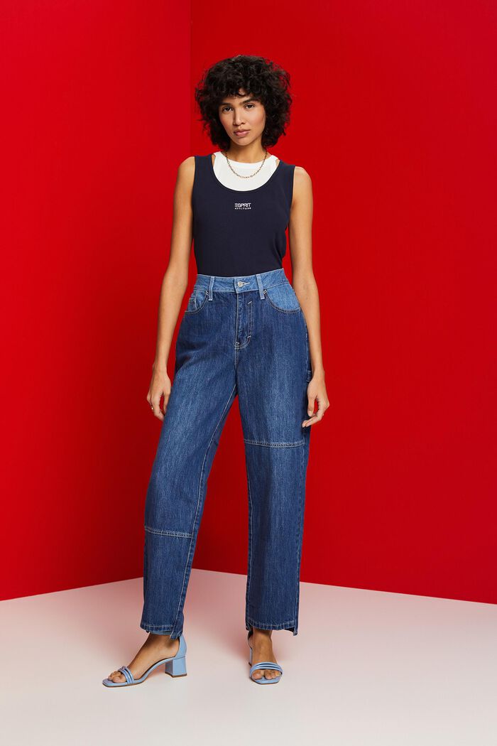 Asymmetrische Jeans der 90er mit weitem Bein