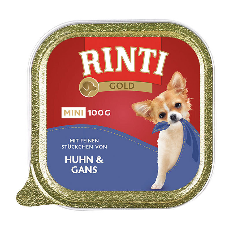 RINTI Hundenassfutter RINTI Gold Mini 16x100g Huhn & Gans