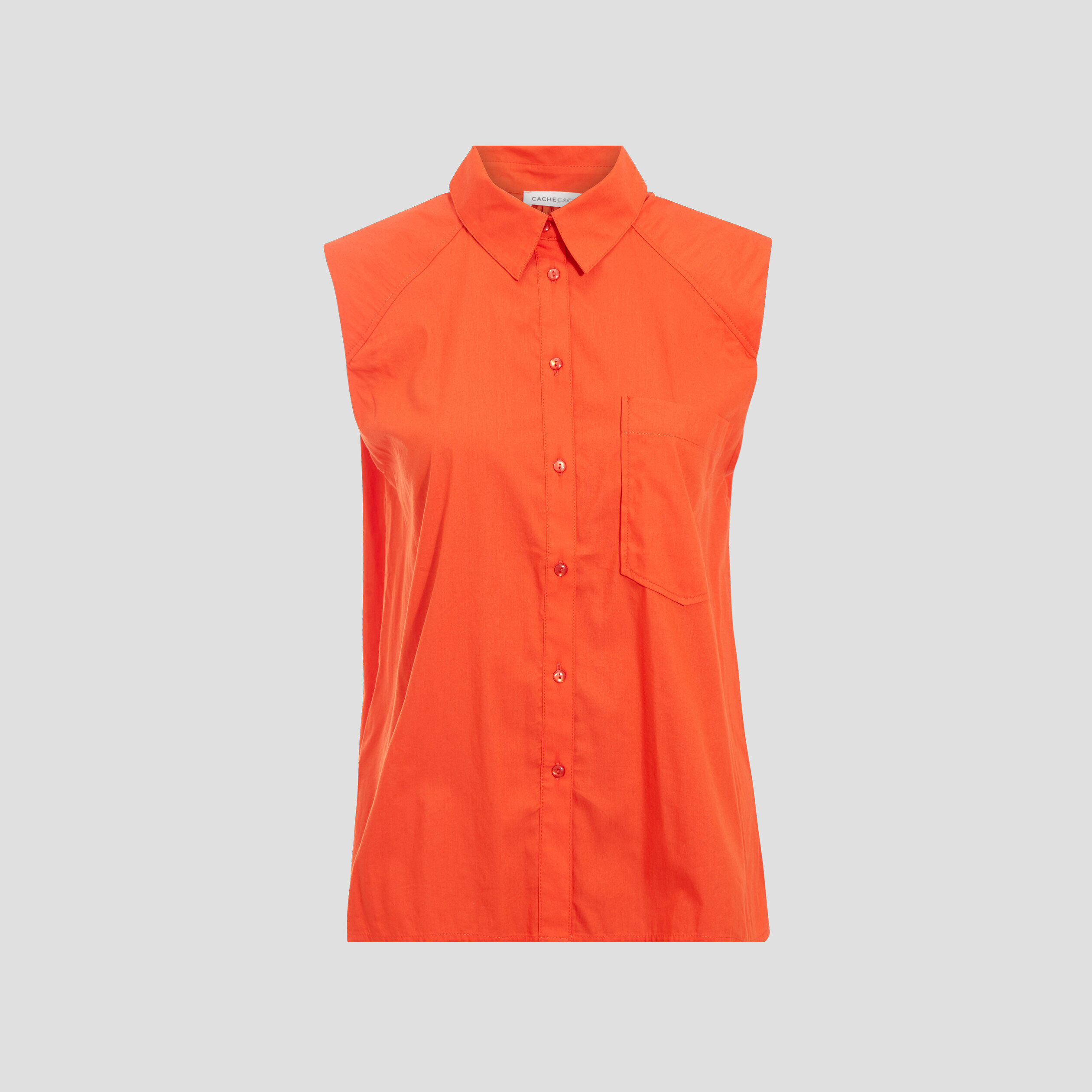 Chemise sans manches orange femme | Cache Cache