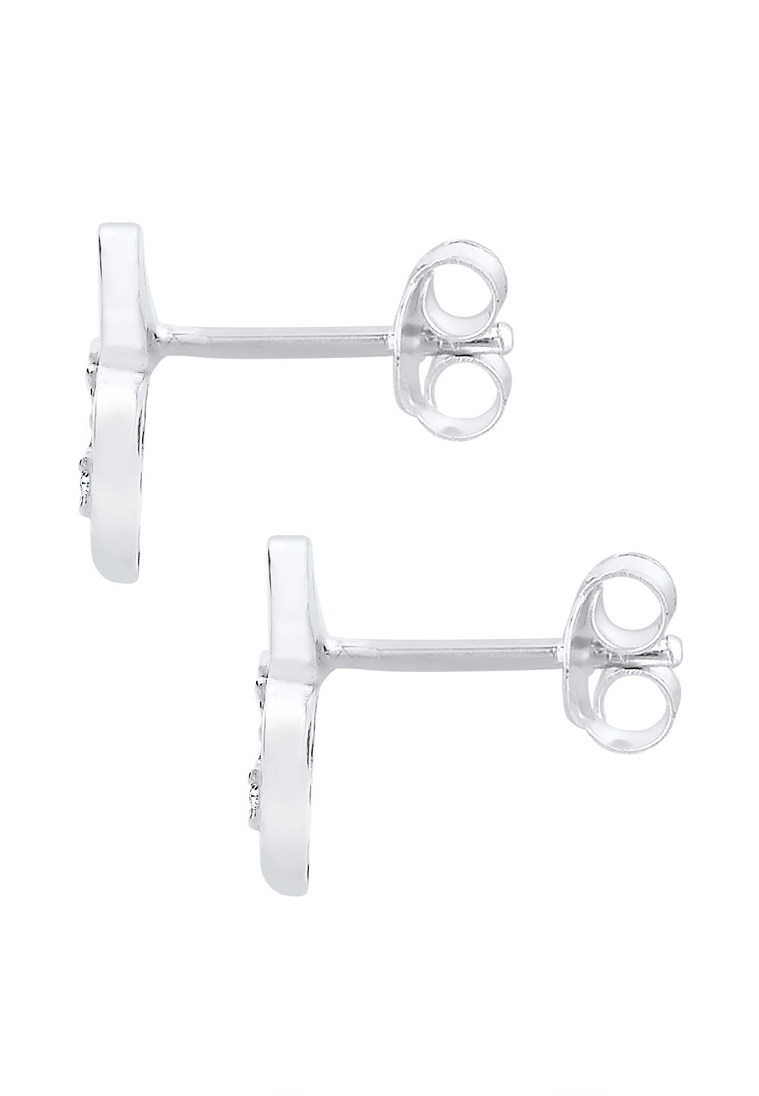 Orecchini a lobo classici da donna Elli a forma di chiave di violino con cristalli in argento sterling 925.