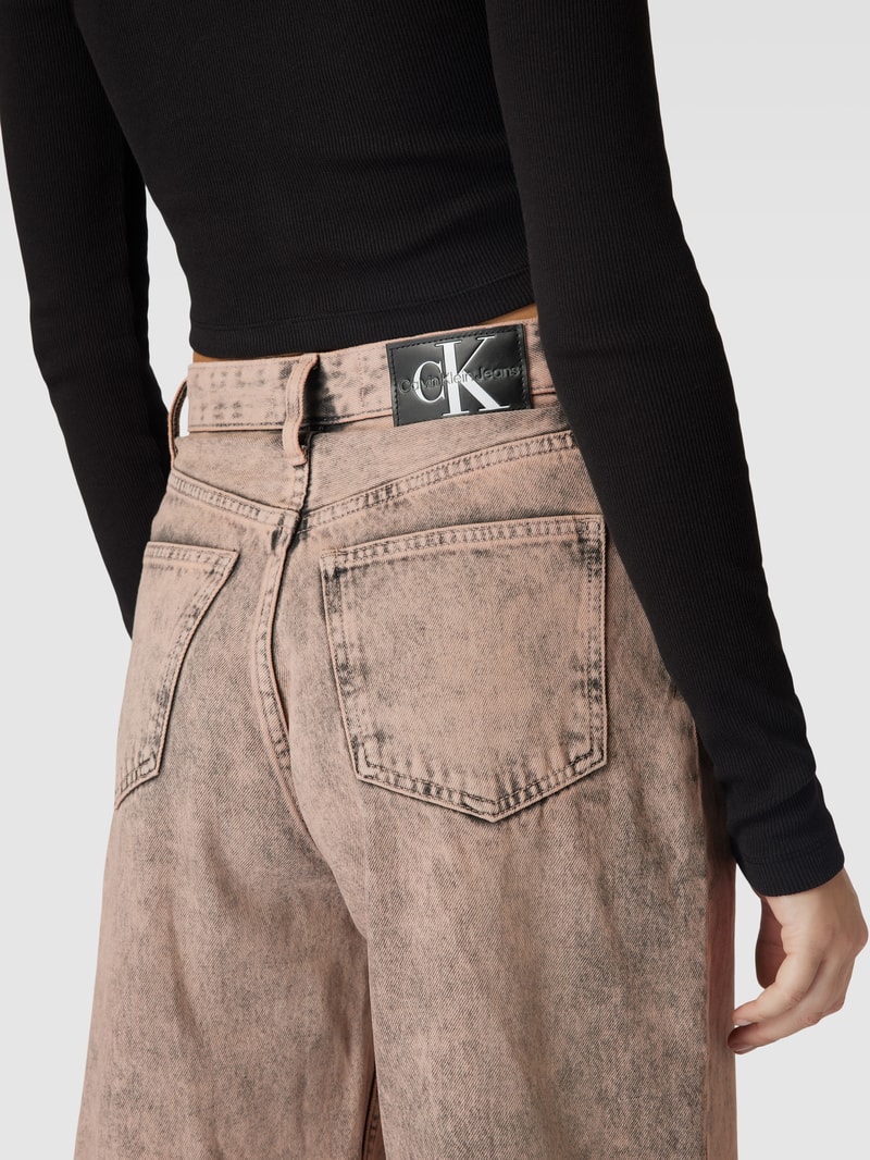 High Waist Jeans im Used-Look Modell 'HIGH RISE' in sand
