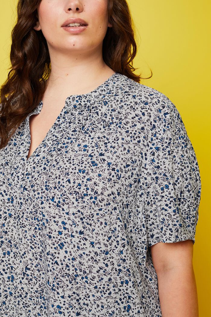 CURVY Gemusterte Bluse, LENZING™ ECOVERO™