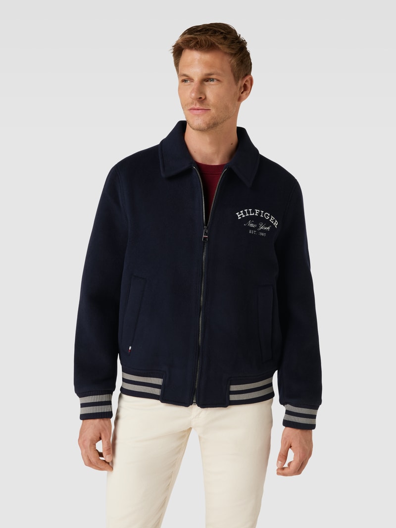 Bomberjacke mit Umlegekragen in marineblau
