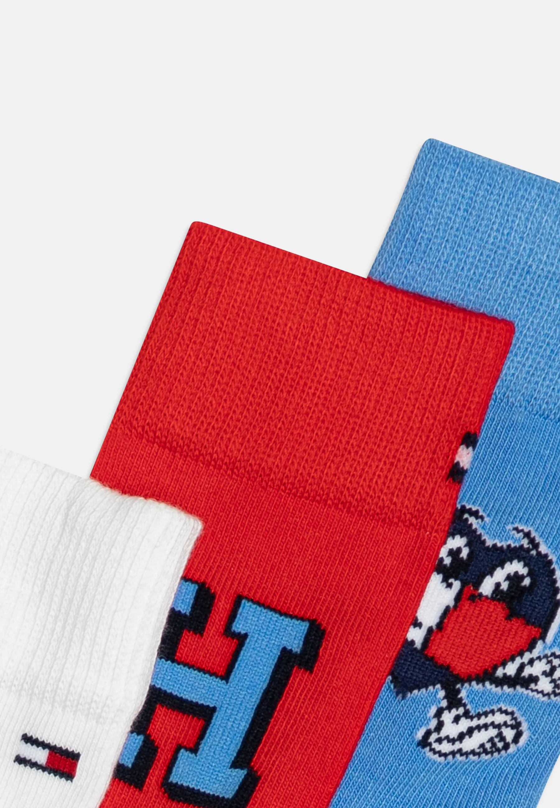 Calcetines unisex Tommy Hilfiger con logotipo para niños (paquete de 3)