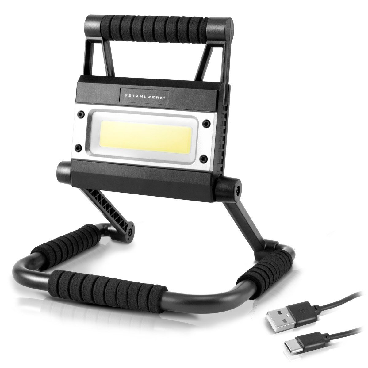 STAHLWERK Baustrahler LED Baustrahler LAL-15 ST mit 15 Watt, 1500 Lumen, Powerbank, LED fest integriert