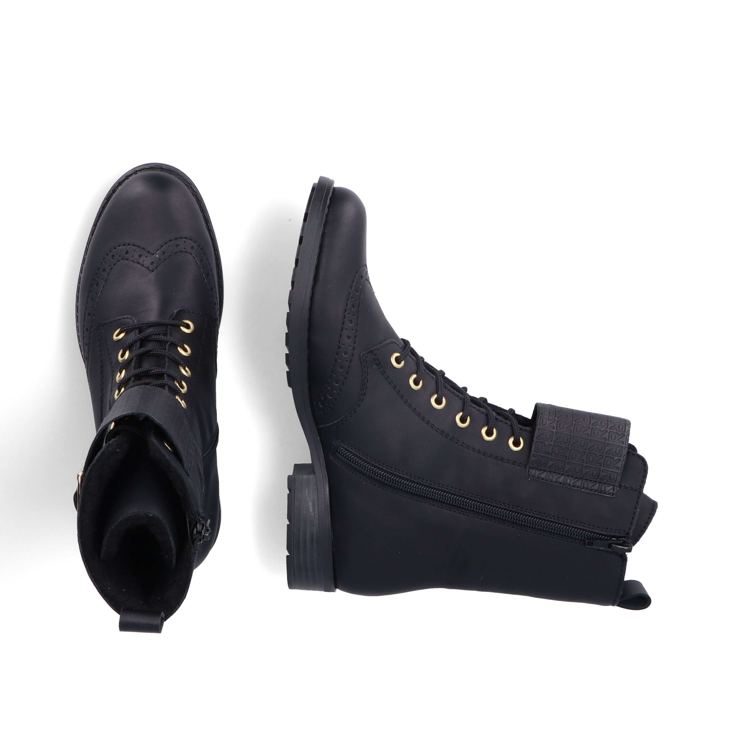 Rieker Damen Schnürstiefel asphaltschwarz