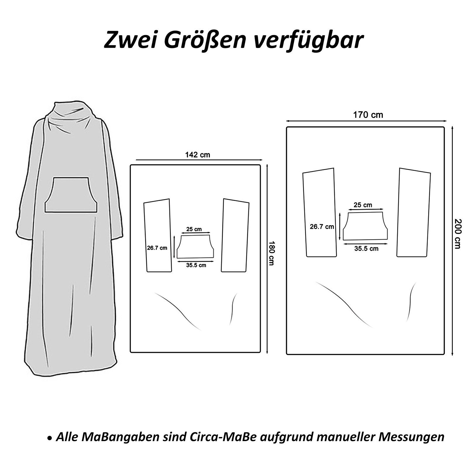 Wohndecke Tragbare Kuscheldecke mit Ärmeln, Extra Weich TV Decke, CALIYO, Ärmeldecke, Lounge-Decke, Tragbar Ganzkörperdecke mit Ärmel