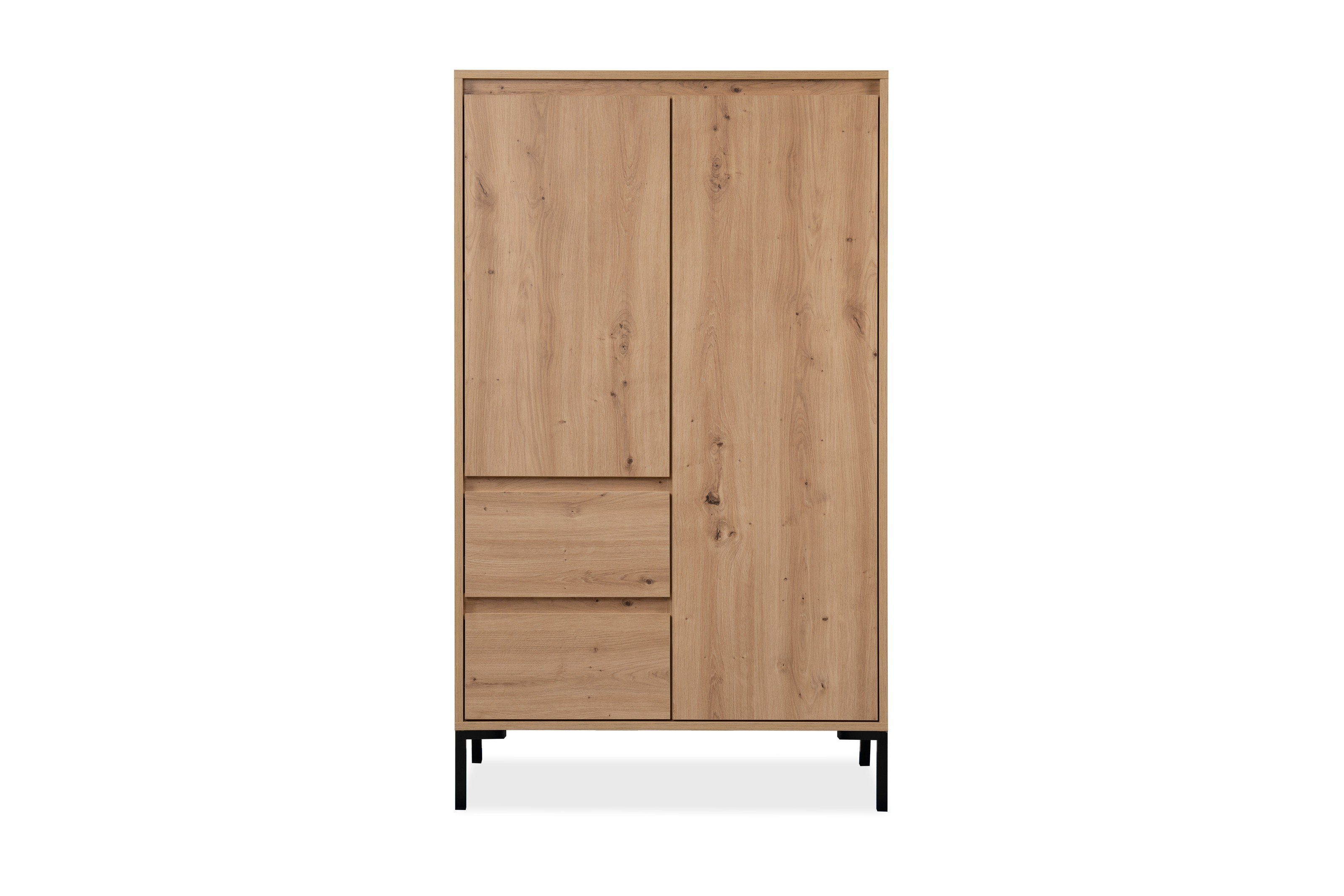 möbelando Highboard Korsika (BxHxT: 81x139x40 cm), in Dekor Artisan Oak