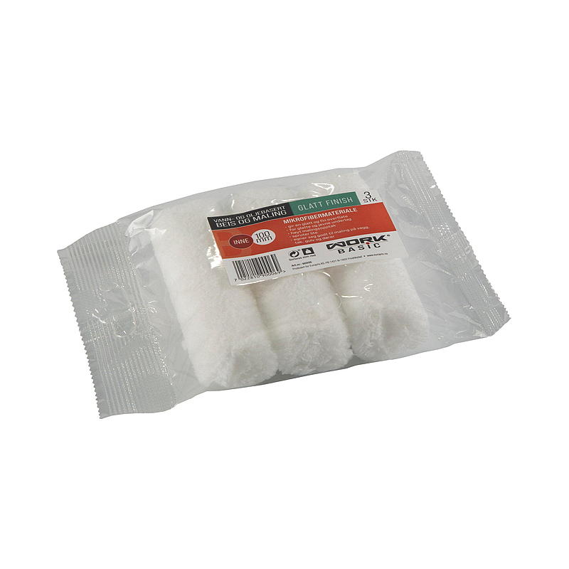 Work Basic Rulle 3-pk 100 mm mikrofiber, Work