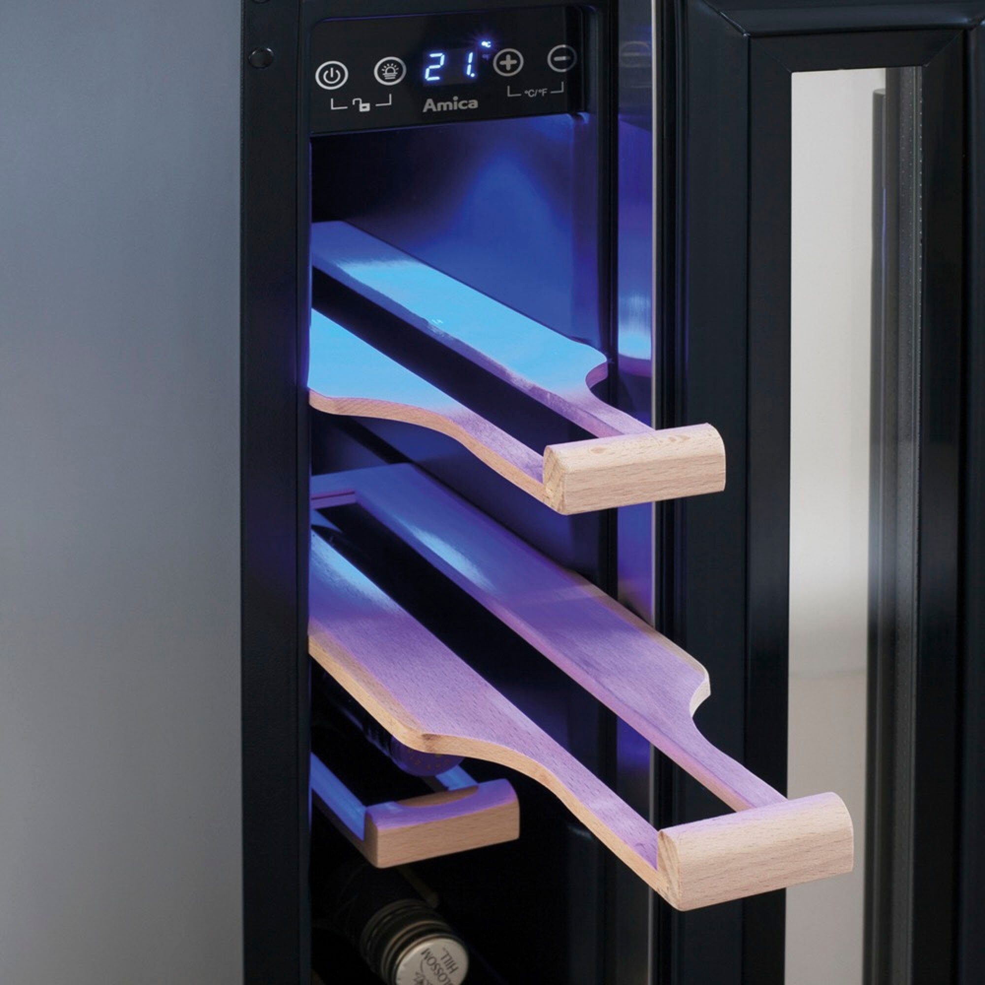 Amica Weinkühlschrank WK 341 101 E,für 6 Standardflaschen á 0,75l, Standkühlschrank
