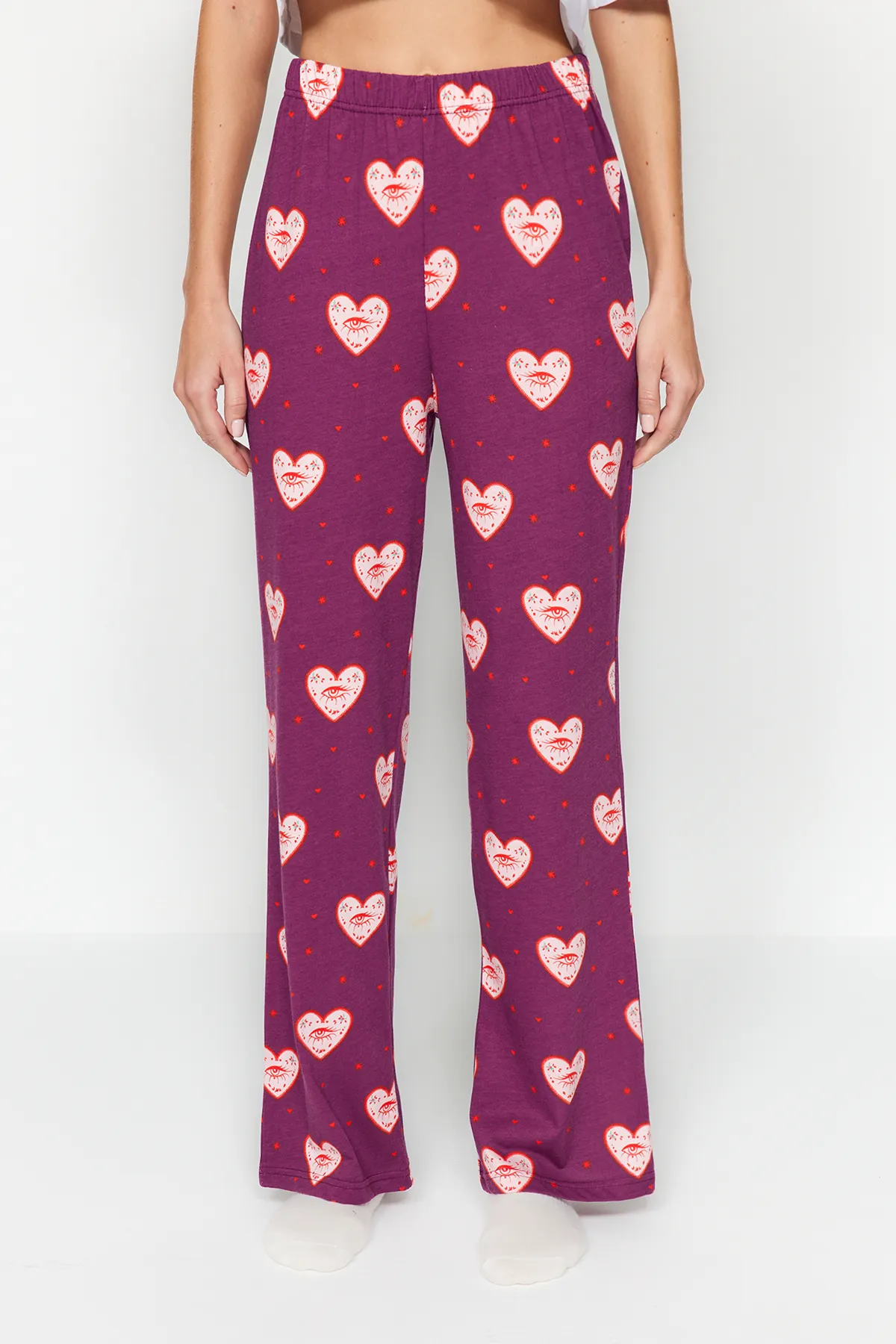 Trendyol Collection  Pyjamahose - Bordeaux - Straight