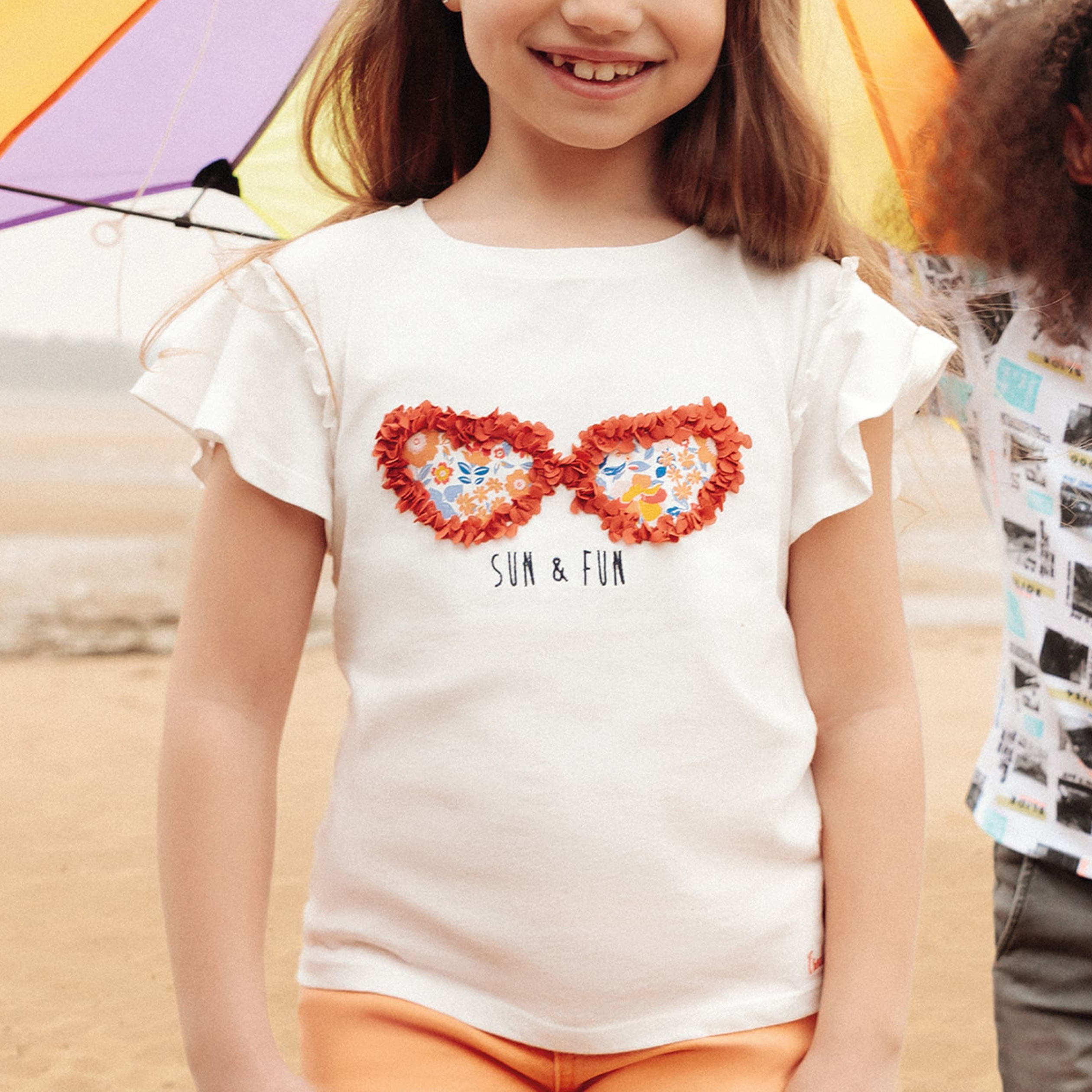 T-shirt manches courtes ivoire fille | La Halle