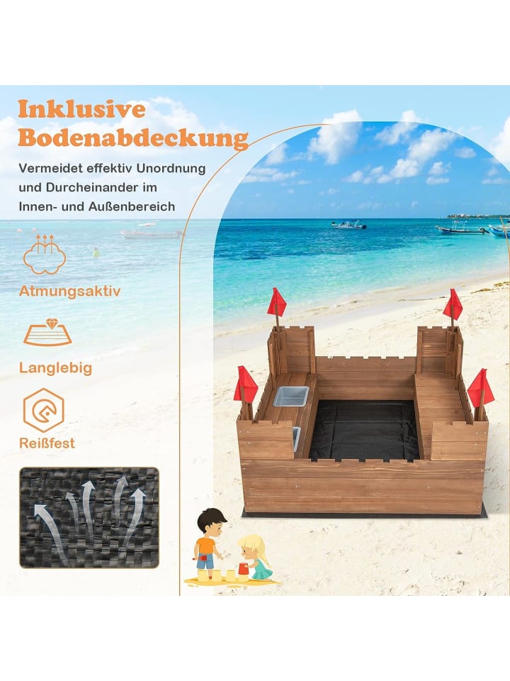 COSTWAY Sandkasten in Bunt günstig kaufen 113 cm