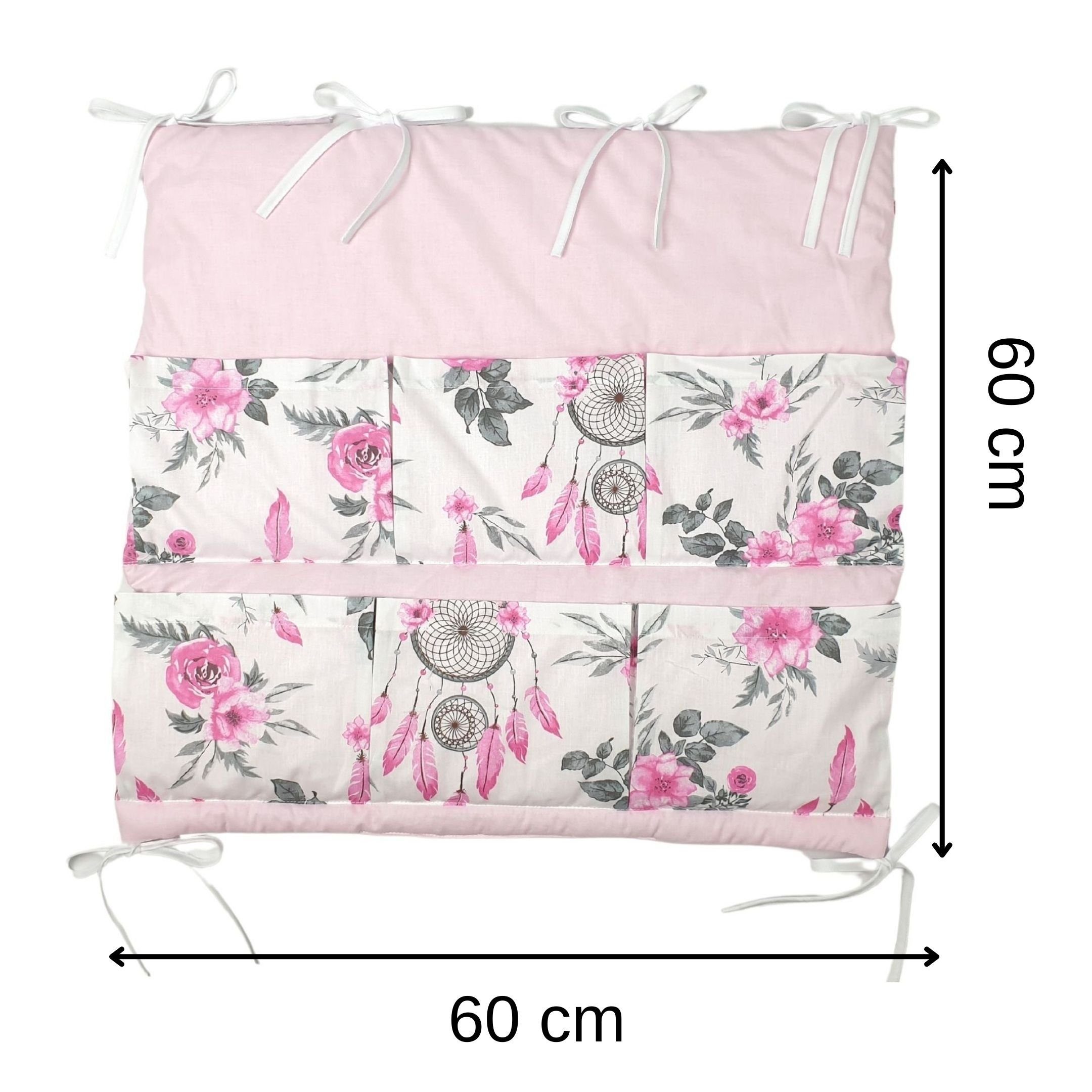 Babymajawelt Betttasche Baby Betttasche 31549 Traumfänger 60x60cm Utensilio, Aufbewahrung für Kinderbett, Kinderzimmer, Bad, Organizer, Für Wickeltisch, Babybett, als Wandaufbewahrung, Spielzeugtasche