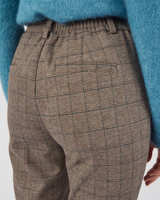 Pantalon maille enfilable à carreaux