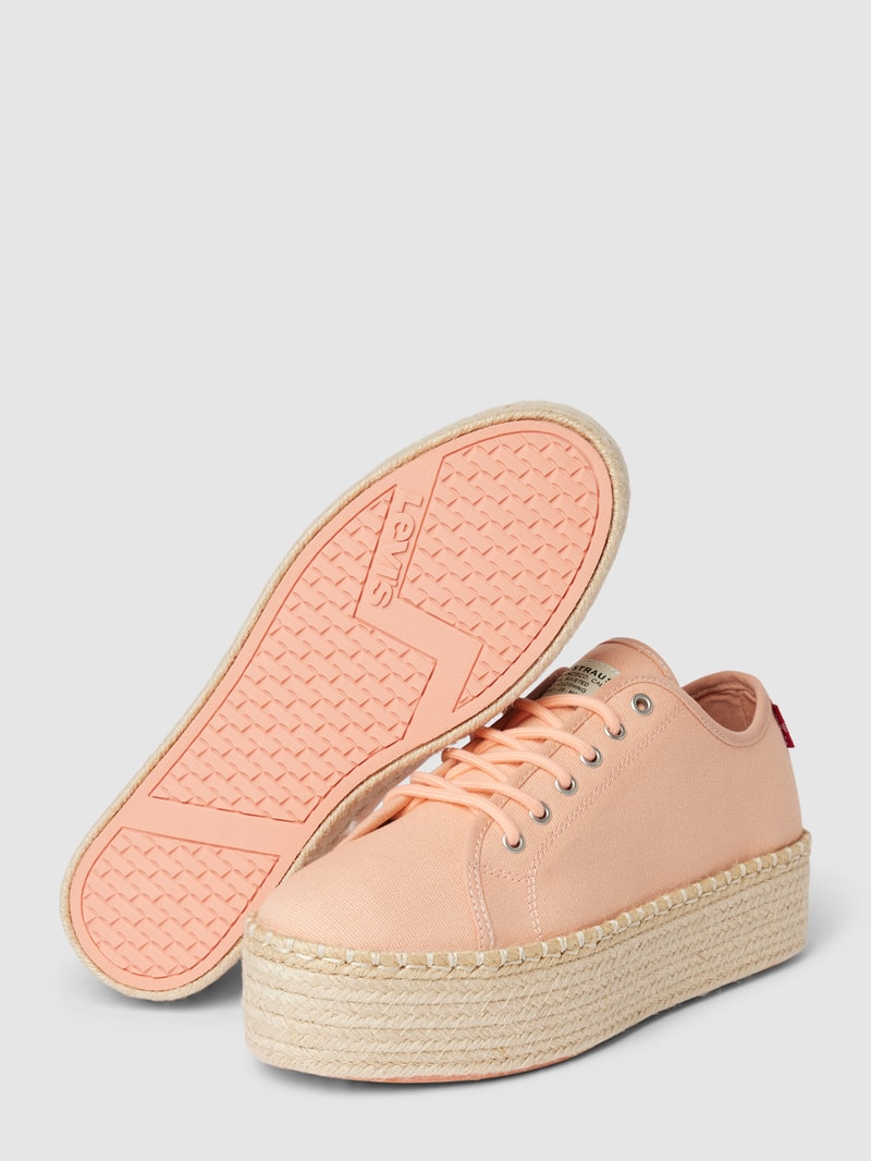 Plateau-Sneaker mit Label-Detail in lachs