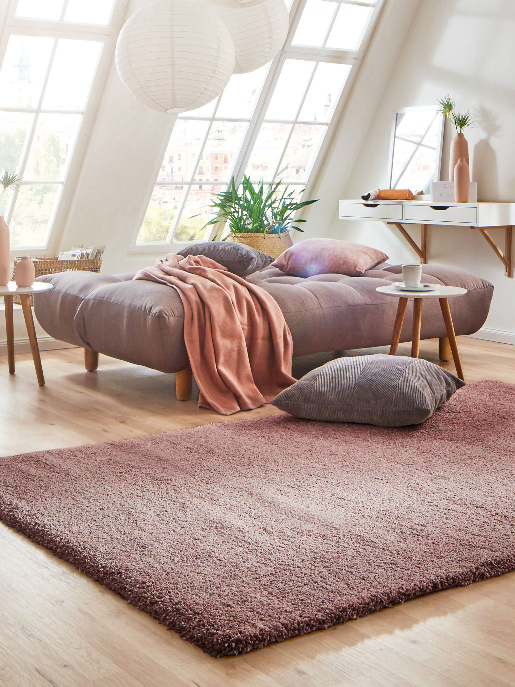 Lounge Hochflor-Teppich, Beere