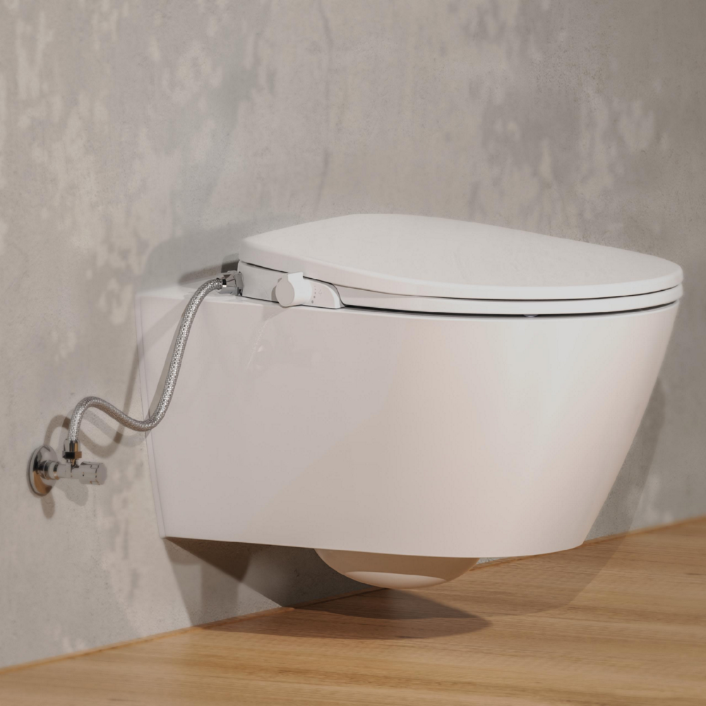 Eisl Dusch WC Sitz Aufsatz, Bidet Einsatz für Toilette, WC Dusche Weiß
