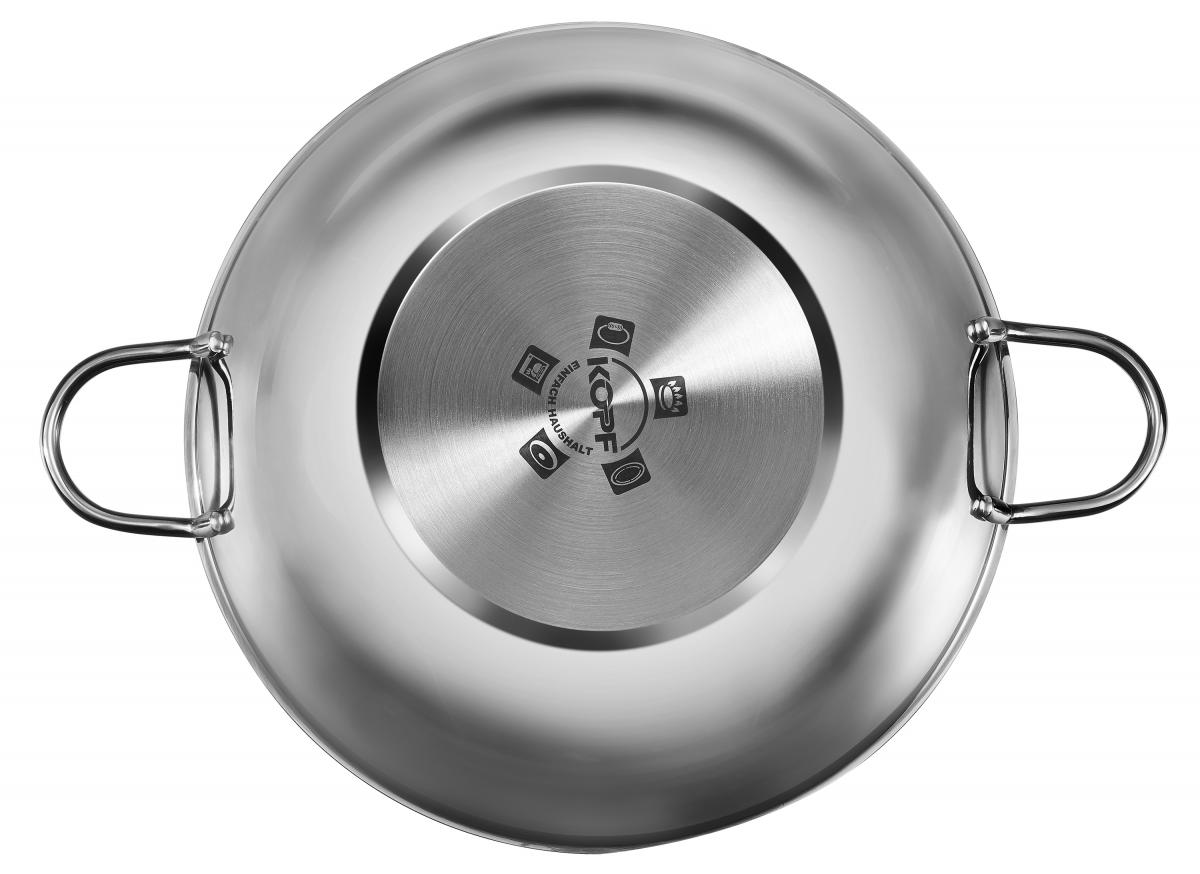 KOPF Edelstahl-Wok 
