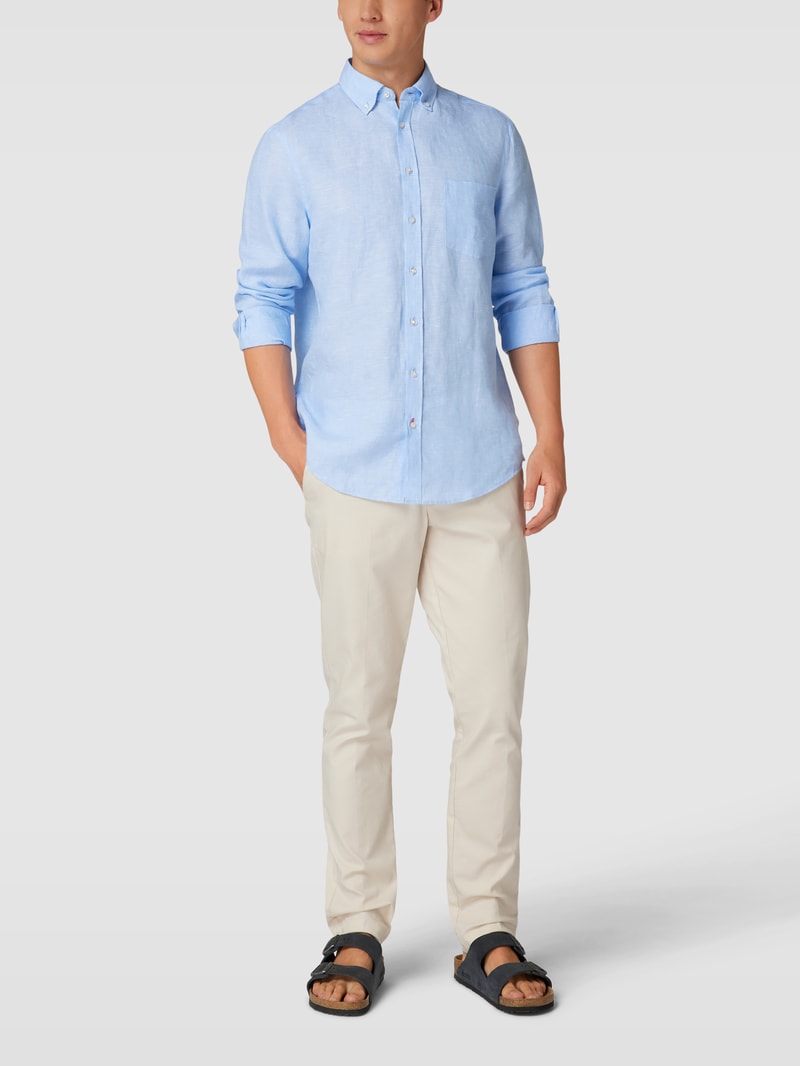 Freizeithemd mit Button-Down-Kragen in bleu