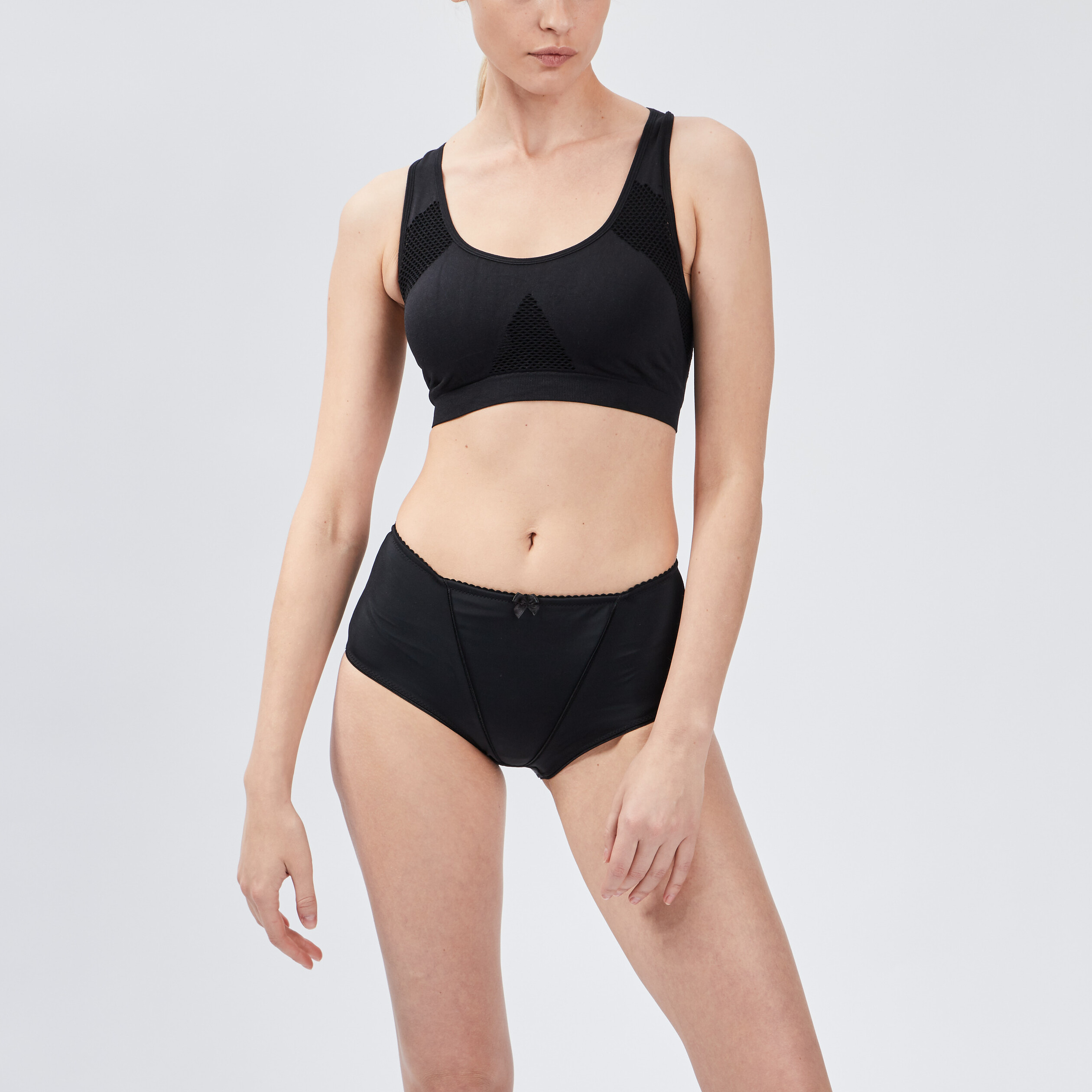 Culotte effet gainant microfibre noir femme | La Halle