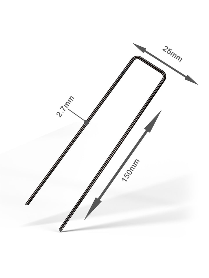 Intirilife Erdanker 150 x 25 x 2,7 mm in 100x in Schwarzem Edelstahl günstig kaufen onesize