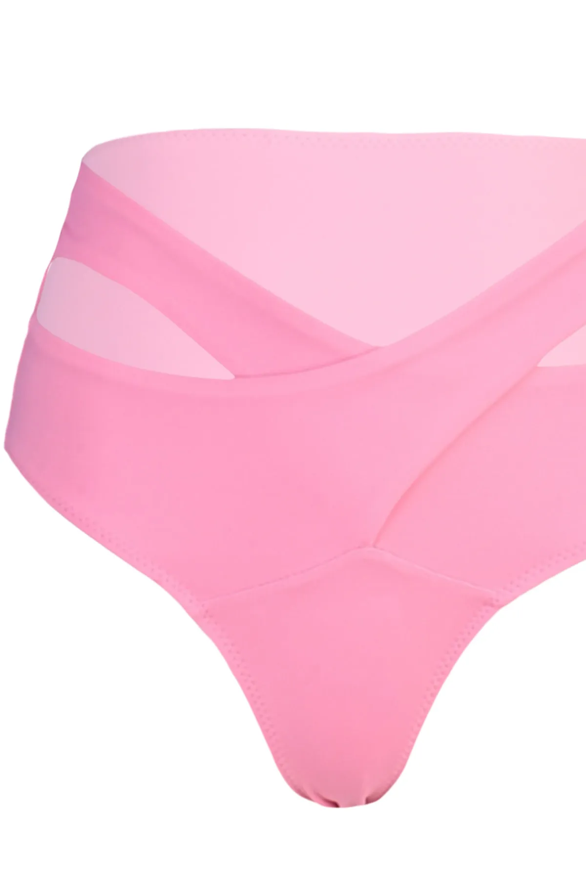 Trendyol Collection  Rosa Cut-out/Fenster-Bikinihose mit hoher Taille und normaler Taille TBESS20BA0184