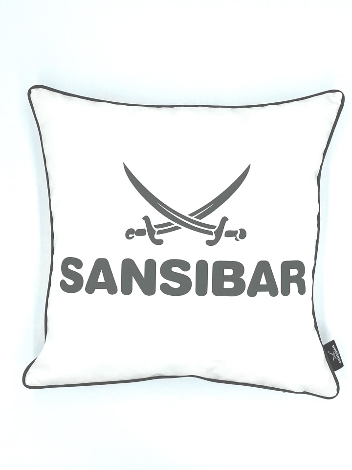 Sansibar Outdoor-Kissen mit Füllung in Offwhite/Anthrazit, 45x45 cm günstig kaufen 45x45 cm