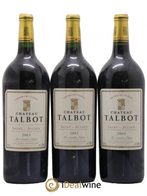 Château Talbot 4ème Grand Cru Classé  2003 - Lot de 3 Magnums