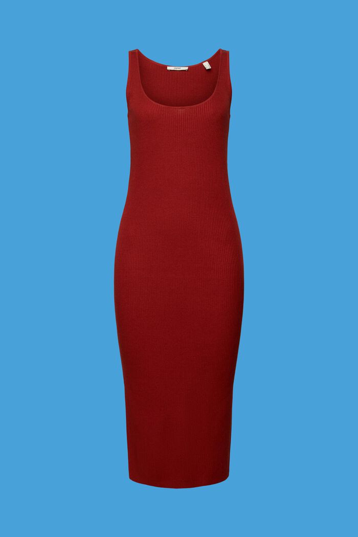 Kleid aus Rippstrick, Leinenmix