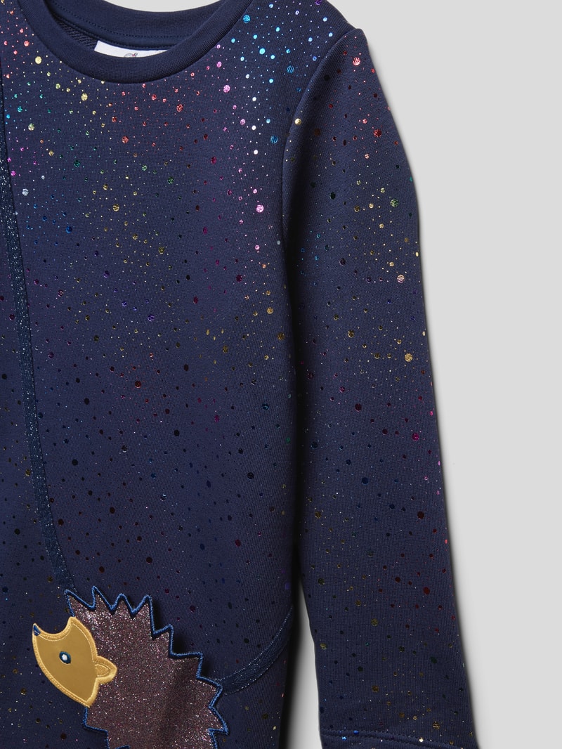 Minikleid mit Motiv-Patch in marineblau
