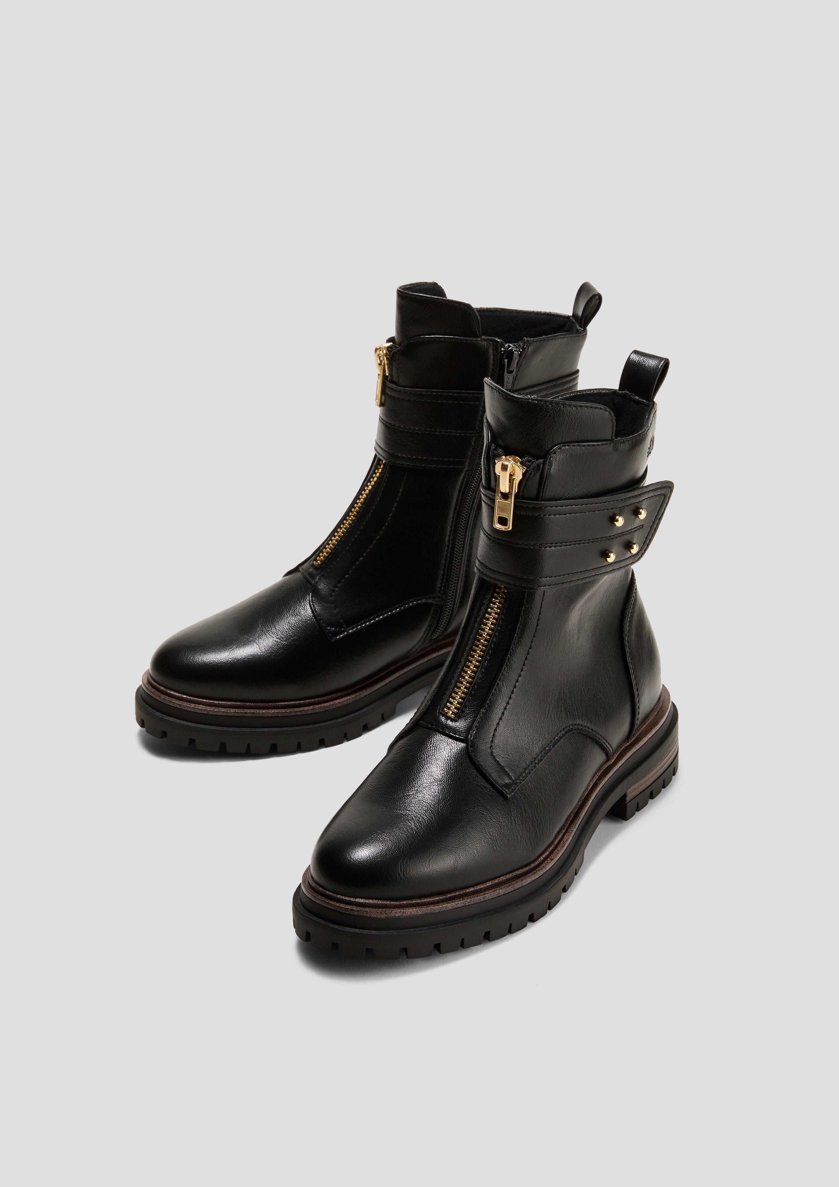 Reißverschluss-Stiefel mit runden Nieten  6008324-001