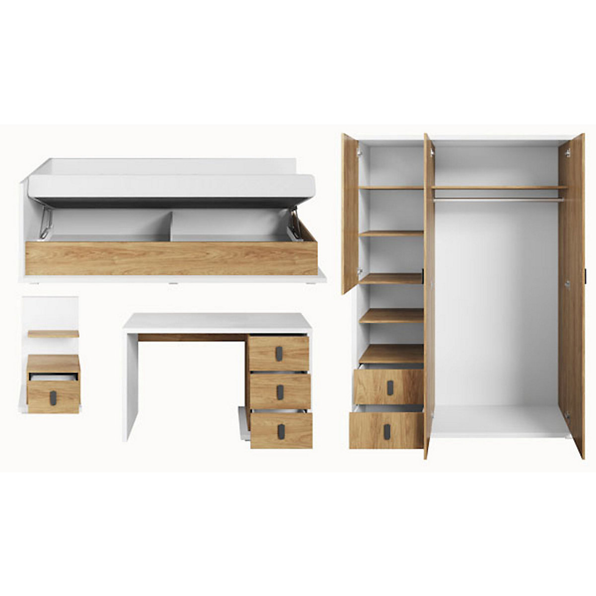Jugendzimmer-Set Simi 4-teilig inkl. Matratze