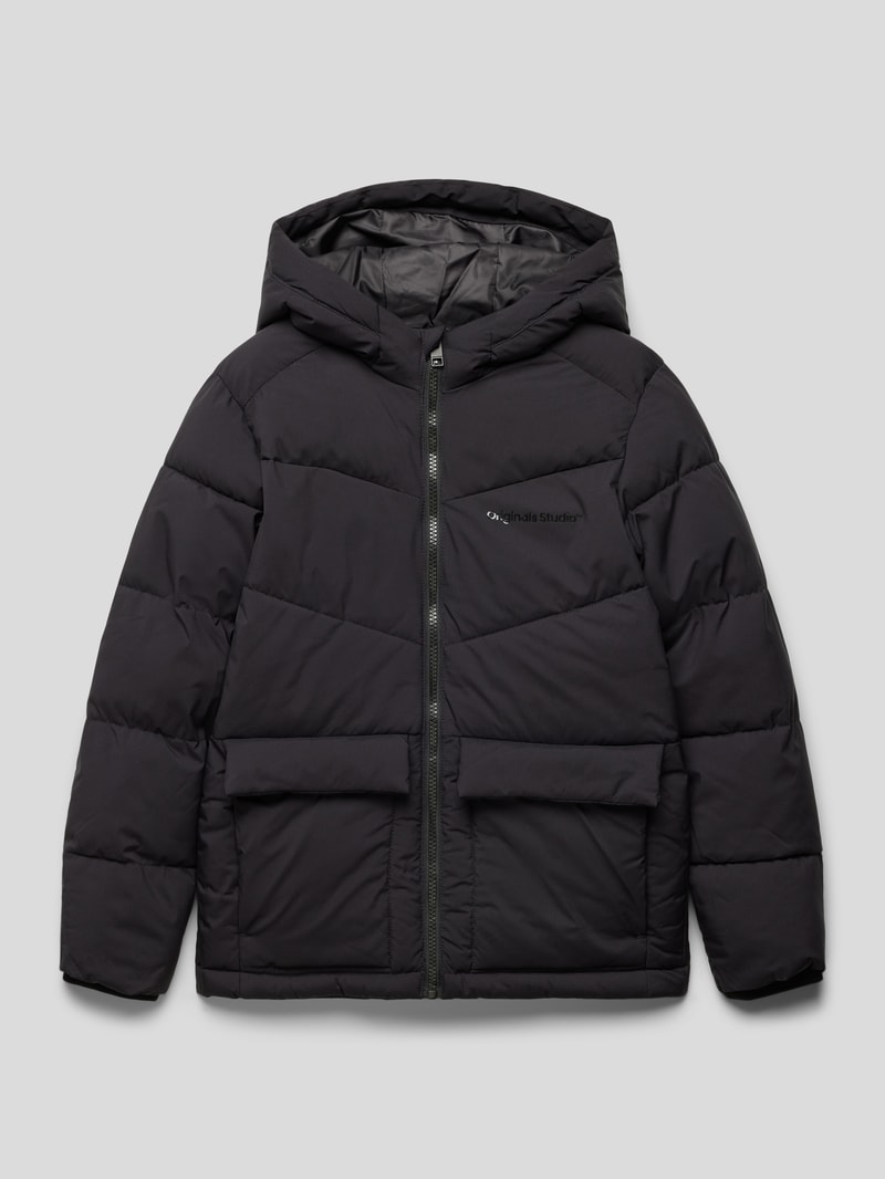 Steppjacke mit Label-Detail in schwarz