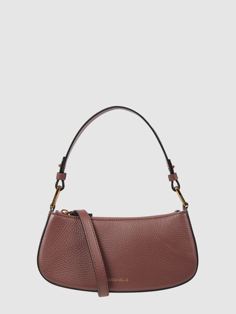 Pochette aus Leder in aubergine