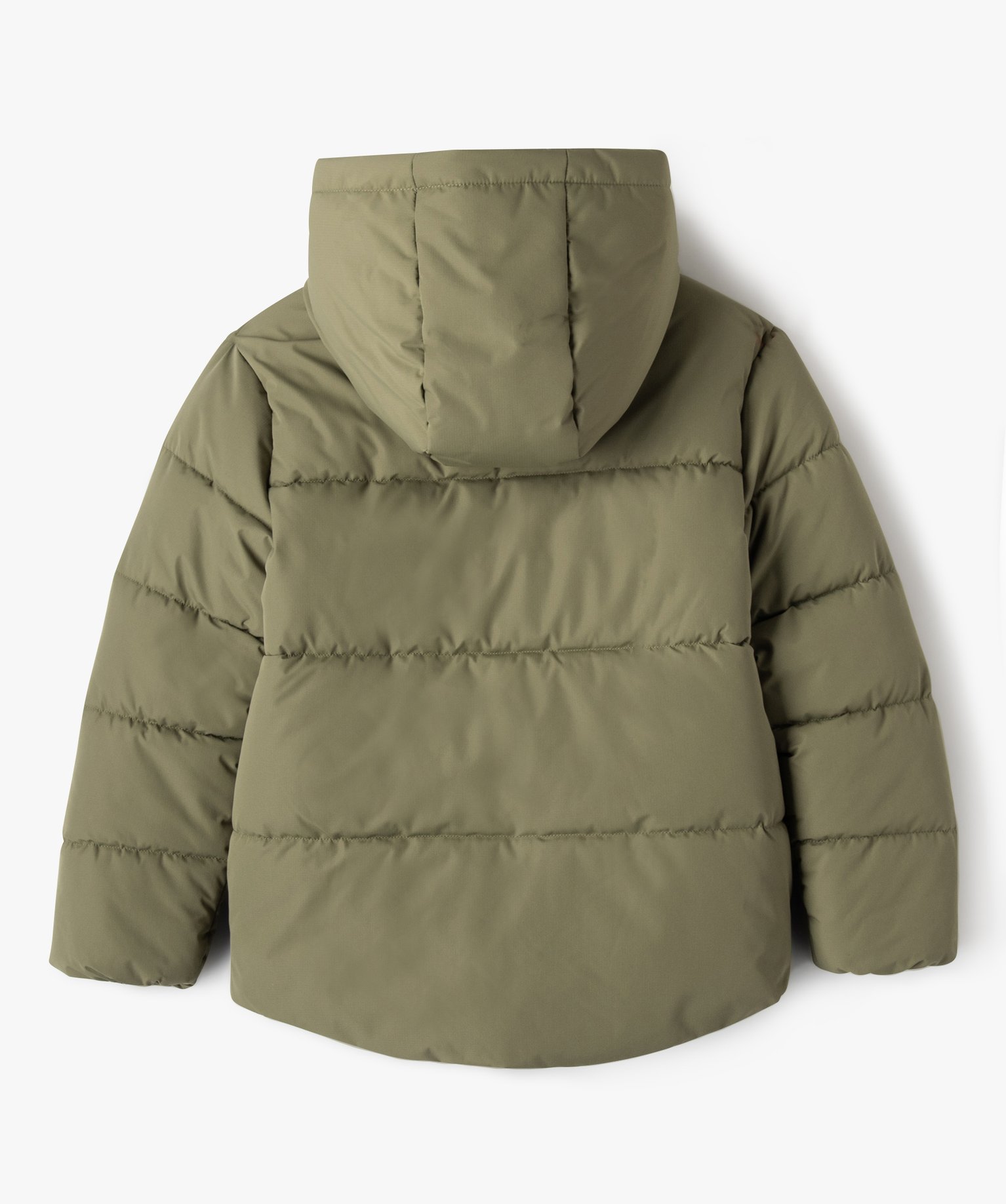 Blouson matelassé à capuche avec doublure polaire Garçon kaki | GEMO