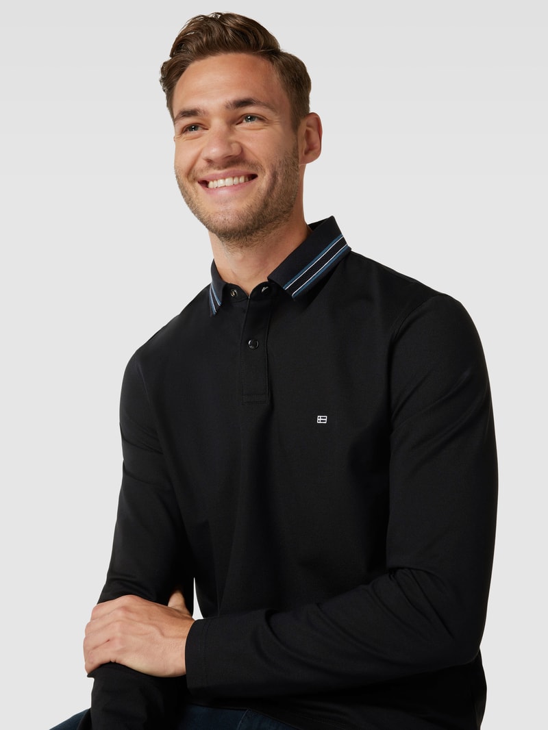 Poloshirt mit Polokragen in schwarz