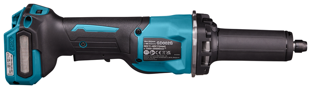 Polizor drept fără fir Makita GD002GZ XGT 40V Max cu întrerupător de siguranță, fără baterie și încărcător în cutie