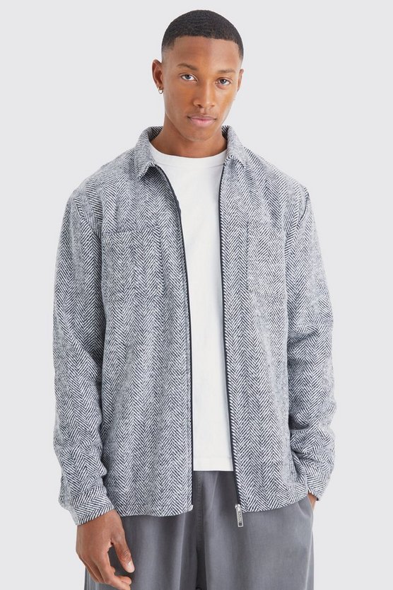Langärmliges Oversize Jacquard-Overshirt