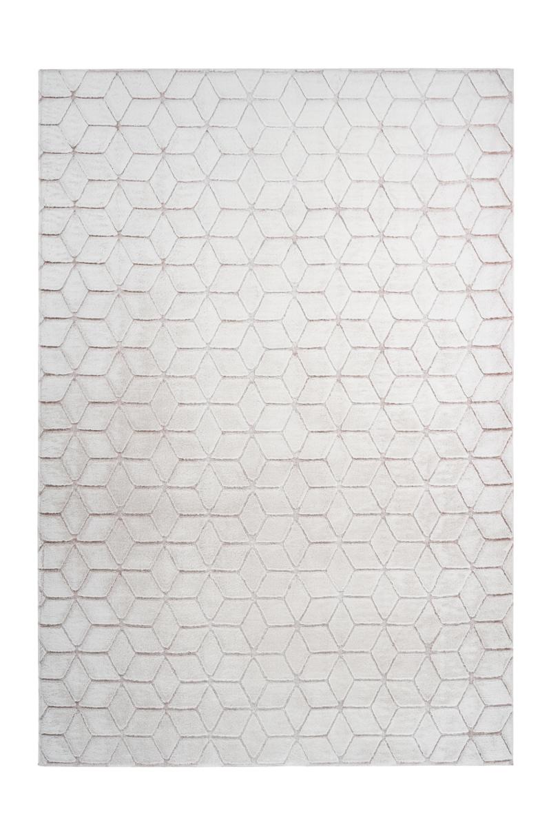 megusta 3D-Hochflorteppich Weiß / Rosé 120cm x 160cm