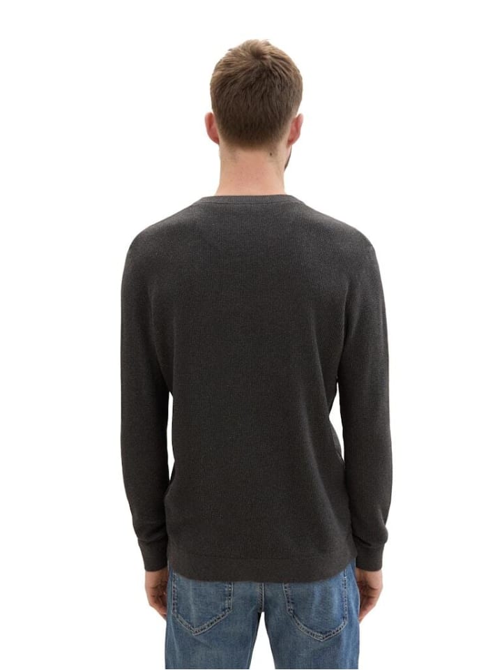 Tom Tailor Pullover in black grey melange günstig kaufen