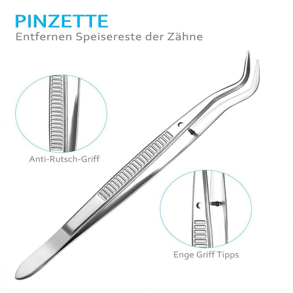 JedBesetzt Zahnpflege-Set Zahnsteinentferner Zahnreinigung Zahnpflege Set 8 in 1 Edelstahl
