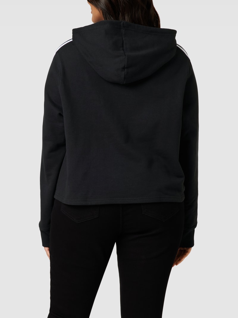 PLUS SIZE cropped Hoodie mit Label-Detail in schwarz