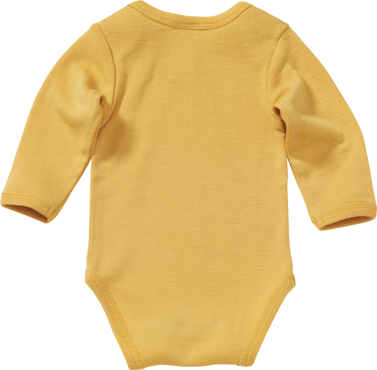 Body Langarm aus Bio-Wolle und Seide, gelb, Gr. 86/92, 1 St