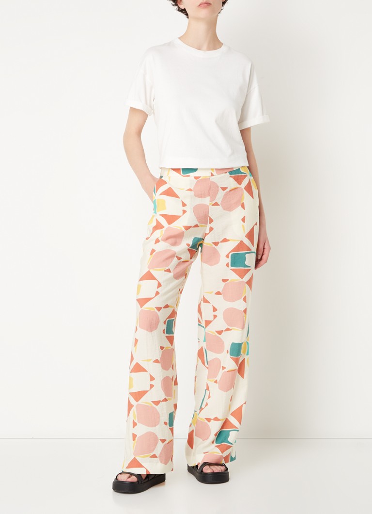 Pantaloni Aaron a vita alta e gamba larga di ba&sh, in misto lyocell stampato.