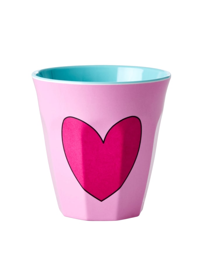 Rice Melamin Becher mit Herz in pink günstig kaufen onesize