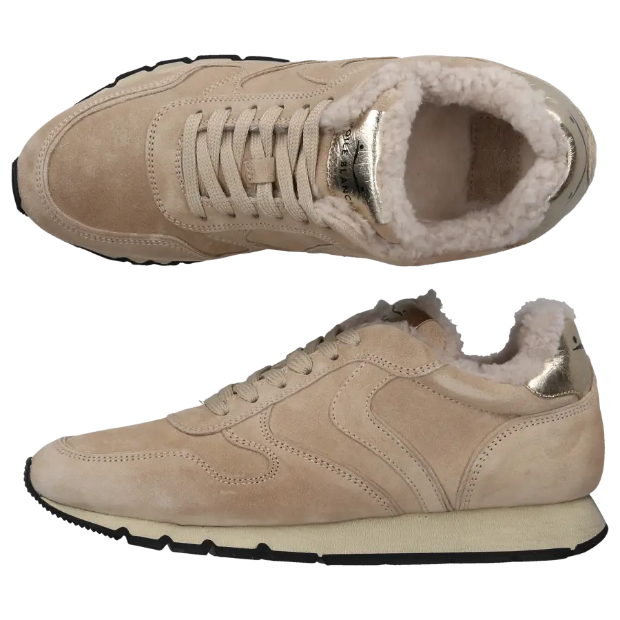 VOILE BLANCHE - Sneaker low JULIA FUR SUEDE Veloursleder - beige
