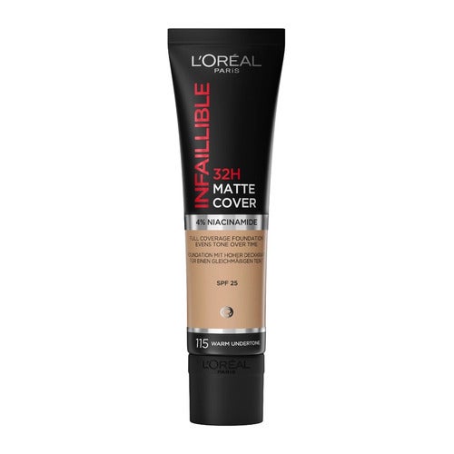 L'Oréal 32H Infaillible Matte Cover Foundation, nijansa 145 Warm, 30 ml