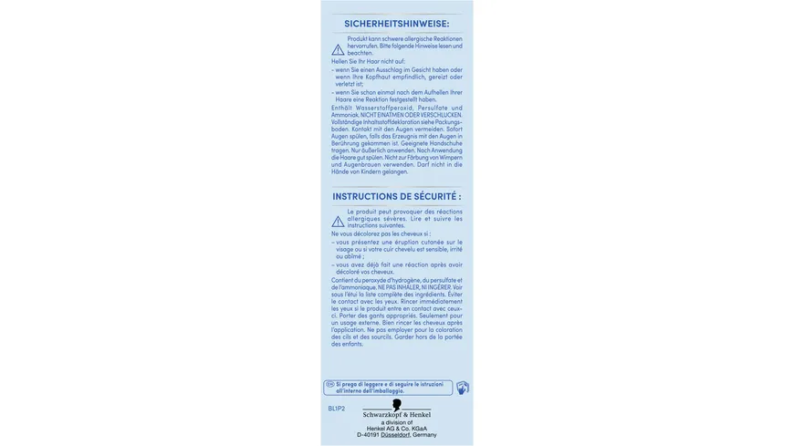Schwarzkopf BLONDE Ultra Aufheller Anti-Gelbstich-Effekt L100 - eisblond